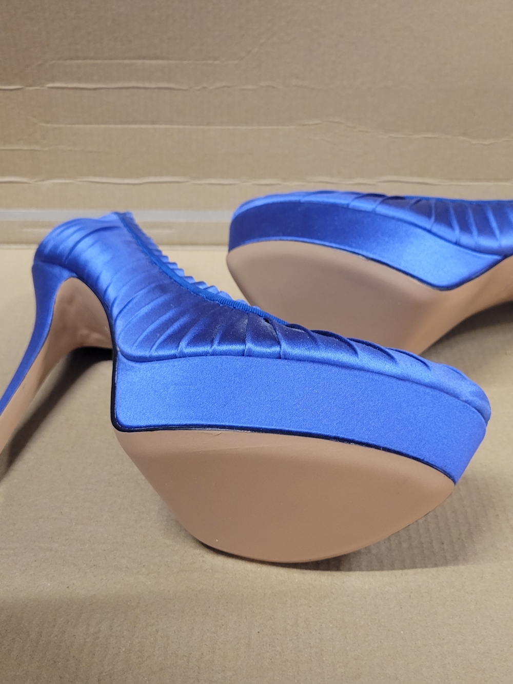 Joan & David Cobalt Blue Satin Platform Pumps